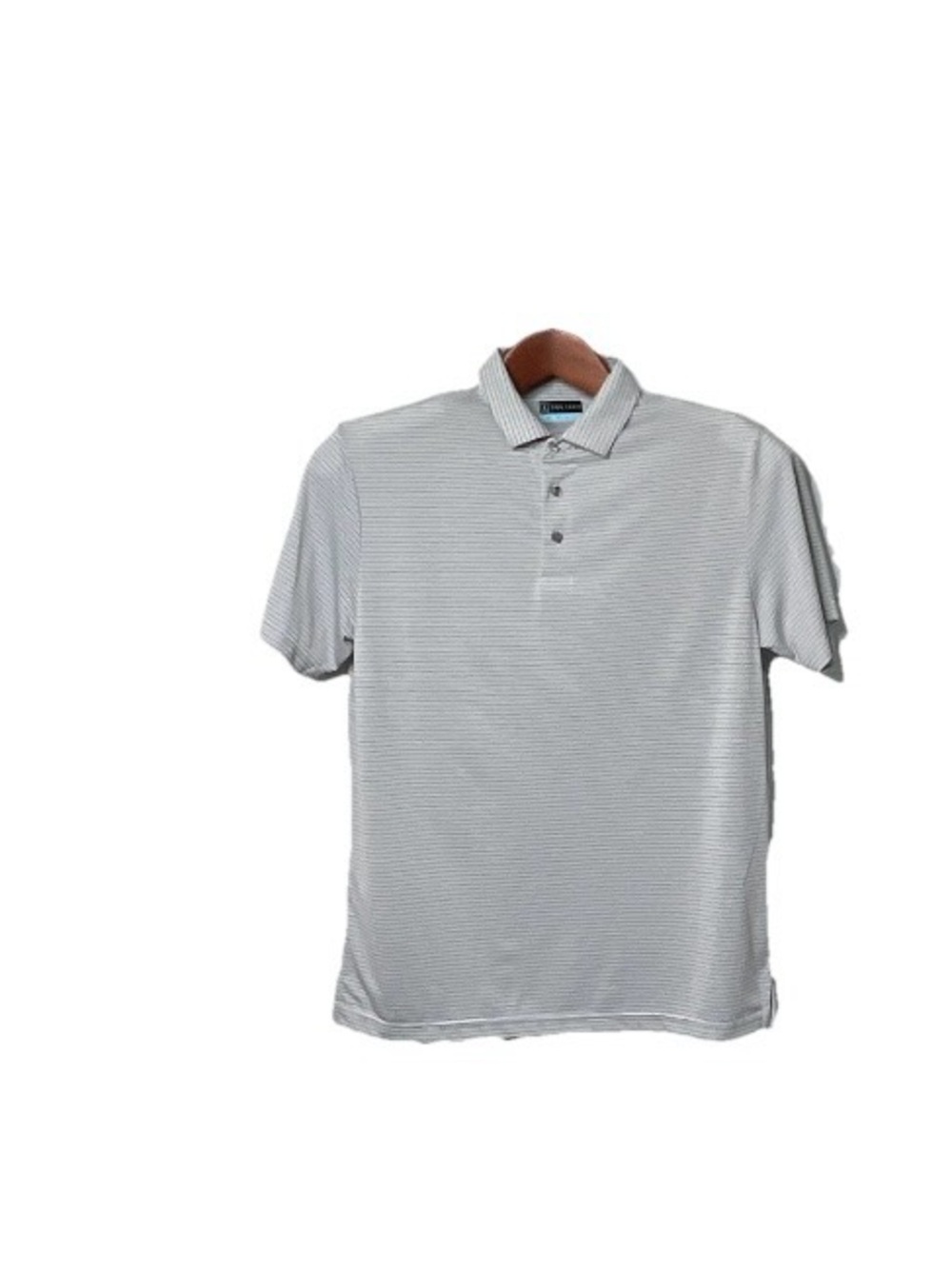 PGA Tour Men's Light Gray Micro-Striped Polo